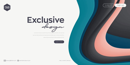 Landing page design for website. Web header, abstract colorful vector background for website, project development , business template.のイラスト素材