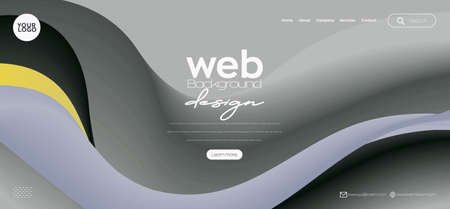 Landing page design for website. Web header, abstract colorful vector background for website, project development , business template.のイラスト素材