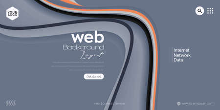 Landing page design for website. Web header, abstract colorful vector background for website, project development , business template.のイラスト素材