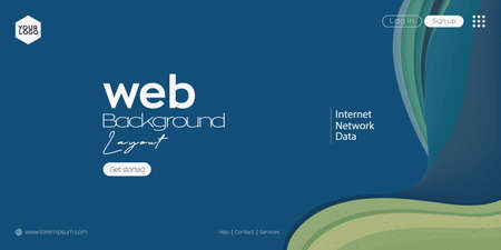 Landing page design for website. Web header, abstract colorful vector background for website, project development , business template.のイラスト素材