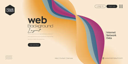 Landing page design for website. Web header, abstract colorful vector background for website,...