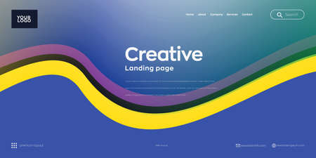 Landing page design for website. Web header, abstract colorful vector background for website, project development , business template.のイラスト素材