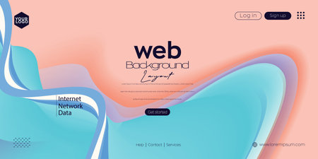 Landing page design for website. Web header, abstract colorful vector background for website, project development , business template.のイラスト素材