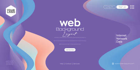 Landing page design for website. Web header, abstract colorful vector background for website, project development , business template.のイラスト素材