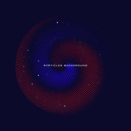 Abstract particles 3d background element, hi-tech and big data algorithms visualization vector...