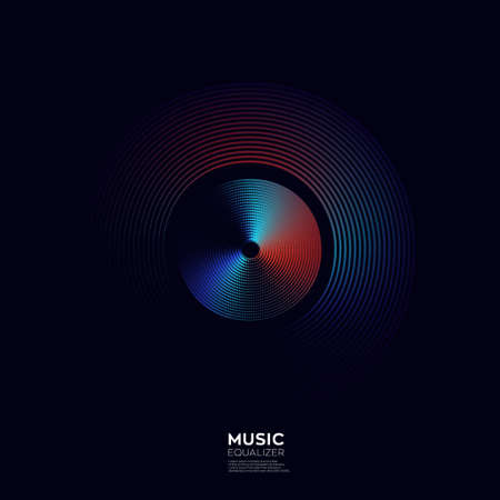 Vector sound wave. Abstract colorful digital music equalizer. Audio wave graph of frequency and...