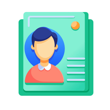 Identity card icon. Flat illustration of identity card icon for web designのイラスト素材
