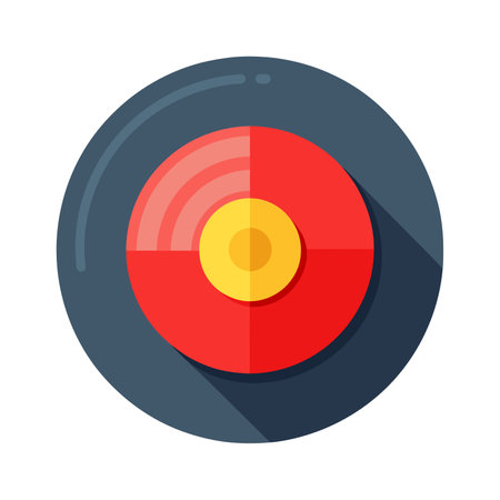 Vinyl record flat icon with long shadow. Vector illustration, eps 10のイラスト素材