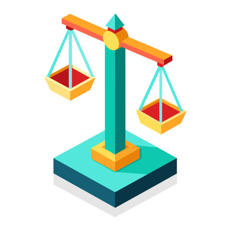 Scales of justice icon in isometric 3d style on a white backgroundのイラスト素材