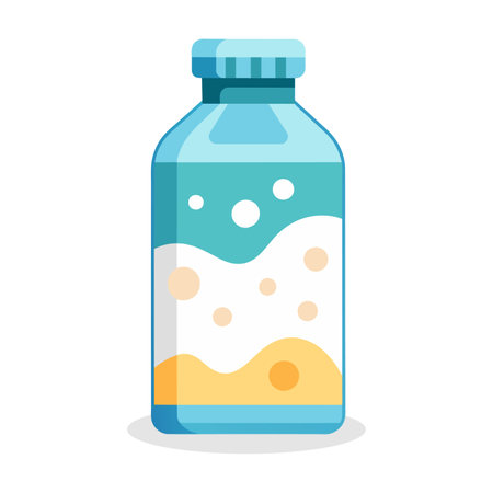 Bottle of water with bubbles. Vector illustration in flat style.のイラスト素材