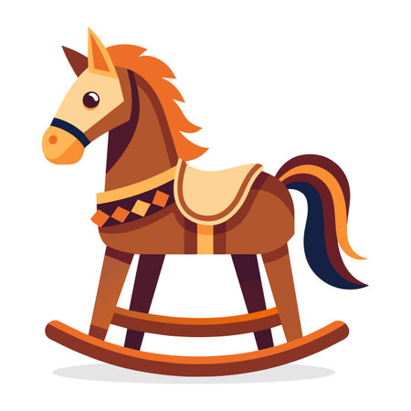 Horse toy icon. Flat illustration of horse toy vector icon for web designのイラスト素材