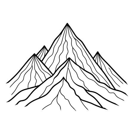 Mountains icon. Outline illustration of mountains vector icon for webのイラスト素材