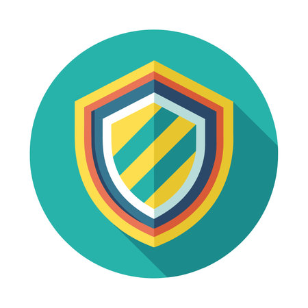 Shield  icon. Flat vector related icon with long shadow for web and mobile applicationsのイラスト素材