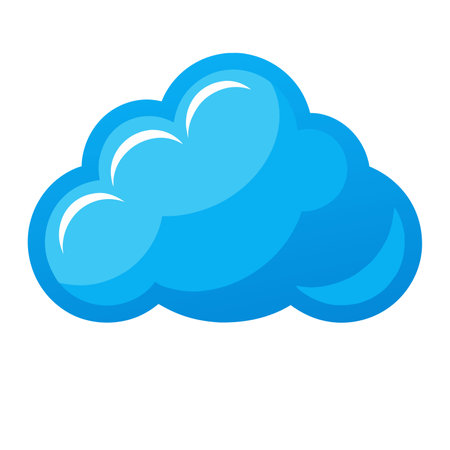 cloud computing isolated icon vector illustration design graphic flat style blue sky cloudのイラスト素材