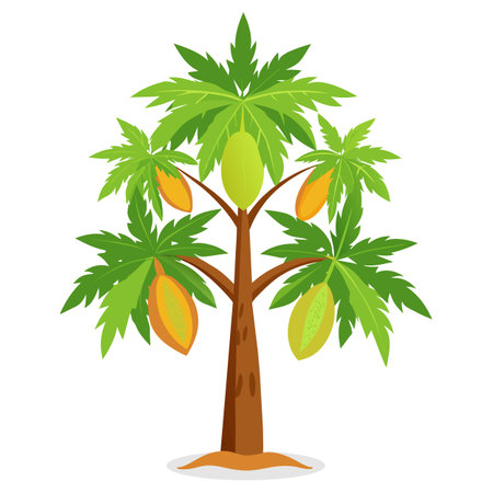 Coconut tree isolated on white background. Vector illustration. Flat style.のイラスト素材