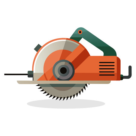 Circular saw icon. Flat illustration of circular saw vector icon for web designのイラスト素材