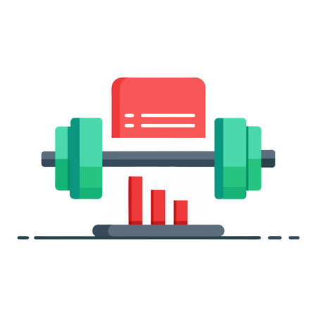 Fitness vector icon in flat style. Gym equipment, fitness and healthy lifestyle concept.のイラスト素材