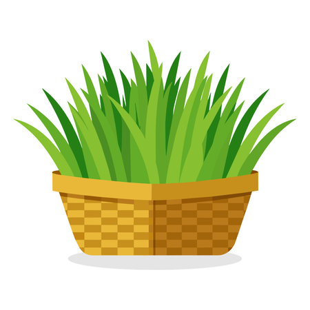 basket with grass icon over white background. colorful design. vector illustrationのイラスト素材
