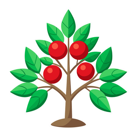 Cherry tree icon. Flat illustration of cherry tree icon for web designのイラスト素材