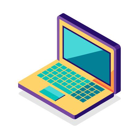 Laptop isometric 3d icon isolated on white background. Vector illustrationのイラスト素材