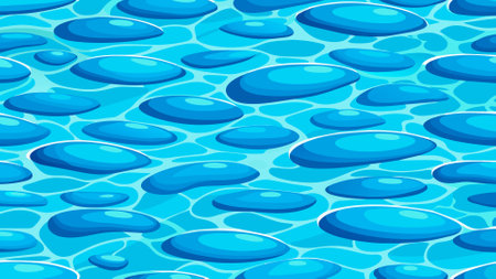 Seamless pattern with blue water drops. Vector illustration for your designのイラスト素材
