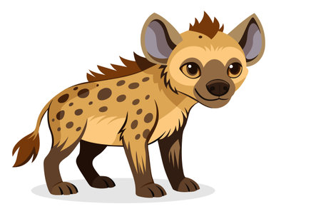Spotted hyena on white background. Vector illustration of a hyena.のイラスト素材