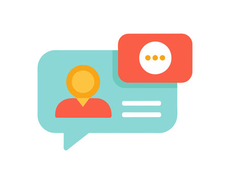 Chat icon in trendy flat style isolated on white background. Message symbol for your web site design, logo, app, UI. Vector illustration, EPS10.のイラスト素材