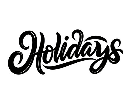 Holidays lettering calligraphy text. Vector illustration.のイラスト素材