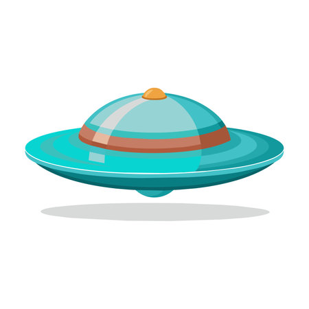 Flying saucer icon. Cartoon illustration of flying saucer vector icon for webのイラスト素材