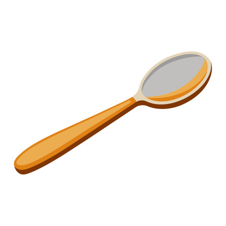 Spoon icon in isometric 3d style on a white backgroundのイラスト素材