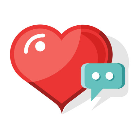 Heart and speech bubble icon. Social media and digital marketing theme. Isolated design. Vector illustrationのイラスト素材