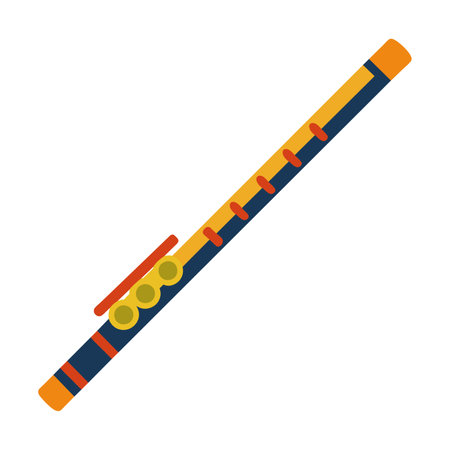 Flute icon isolated on white background. Flat design. Vector illustration.のイラスト素材