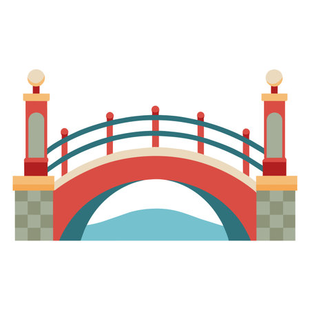 Bridge icon isolated on white background. Vector illustration. Flat style.のイラスト素材