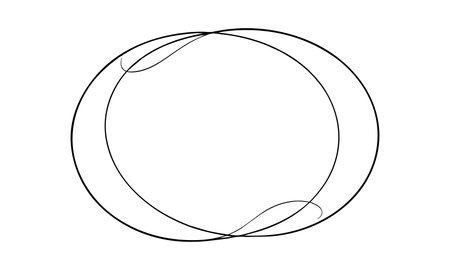Sketch of a circle on a white background. Vector illustrationのイラスト素材