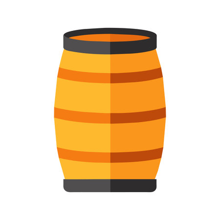 Wooden barrel icon. Flat color design. Vector Illustration.のイラスト素材