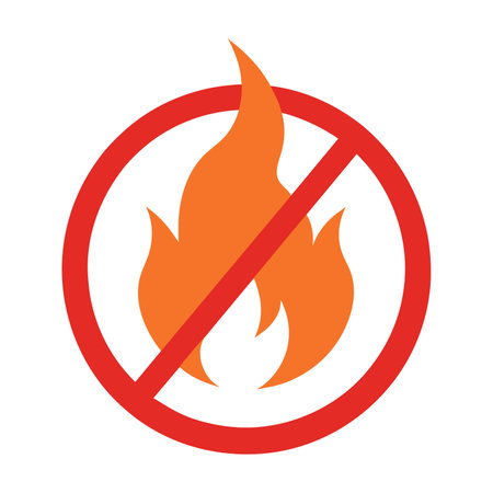 Fire forbidden sign. Fire forbidden icon on white background. Vector illustration.のイラスト素材