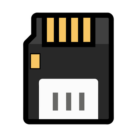 Memory card icon in flat style. Memory card vector illustration on white isolated background. Memory card business concept.のイラスト素材