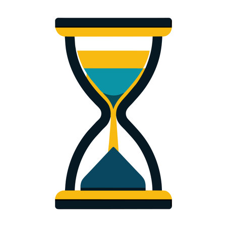 Hourglass time icon image vector illustration design  yellow and blue color