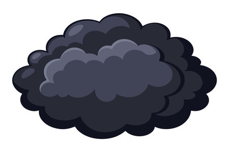 Black cloud isolated on white background. Vector illustration. Eps 10.のイラスト素材