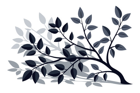 Illustration of a stylized tree on a white background, vectorのイラスト素材