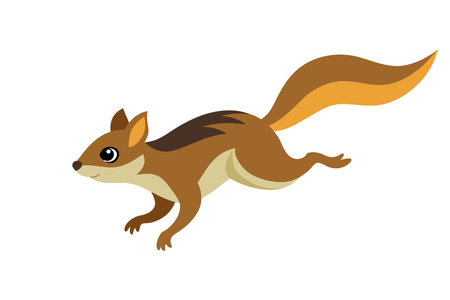 Cute squirrel cartoon. Vector illustration isolated on a white background.のイラスト素材