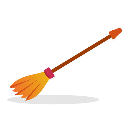 Broom icon. Halloween season decoration and celebration theme. Isolated design. Vector illustrationのイラスト素材