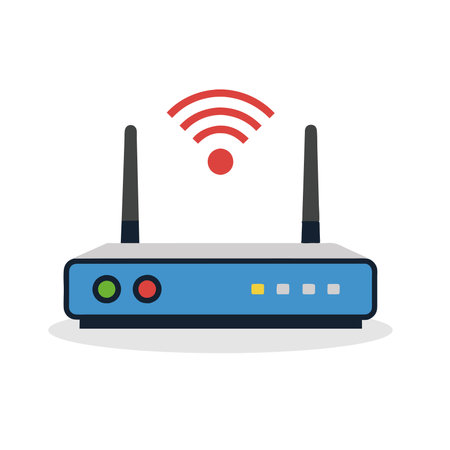 Wifi router icon. Internet technology and media theme. Colorful design. Vector illustrationのイラスト素材