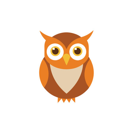 Owl Animal isolated flat vector illustration on white backgroundのイラスト素材