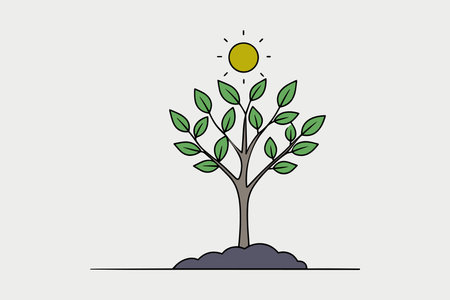 planting seeds to grow line with vector illustration on white backgroundのイラスト素材
