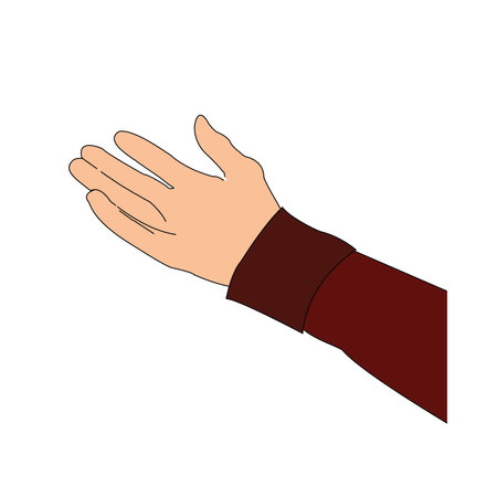 Hand holding an invisible object flat vector illustration on white backgroundのイラスト素材