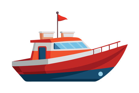 fishing boat icon over white background. colorful design. vector illustrationのイラスト素材