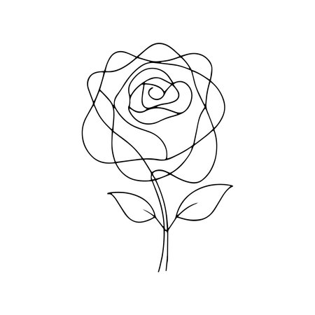 Rose flower flat vector illustrationのイラスト素材