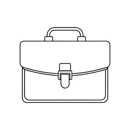 Briefcase Line art flat vector illustration on white backgroundのイラスト素材