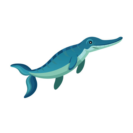 Basilosaurus Under water animal flat vector illustrationのイラスト素材